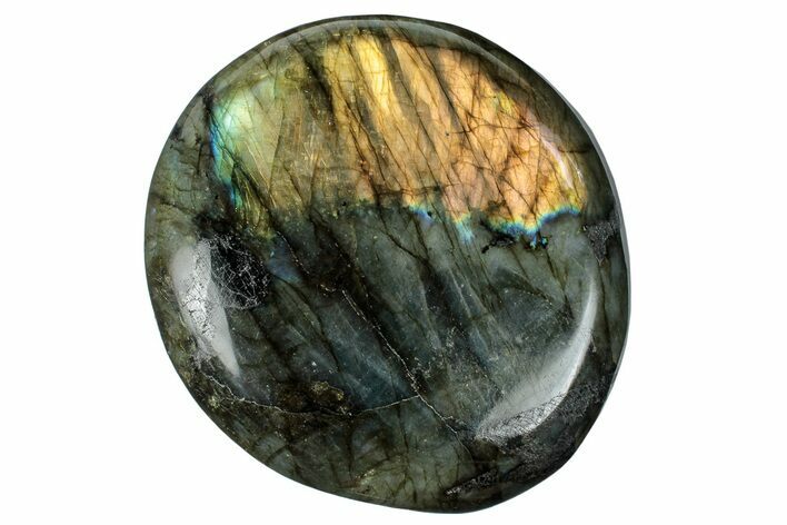 Flashy, Polished Labradorite Palm Stone - Madagascar #261530